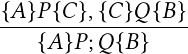 {𝐴}-𝑃{𝐶},{𝐶}-𝑄{𝐵}-
    {𝐴}𝑃;𝑄{ 𝐵}